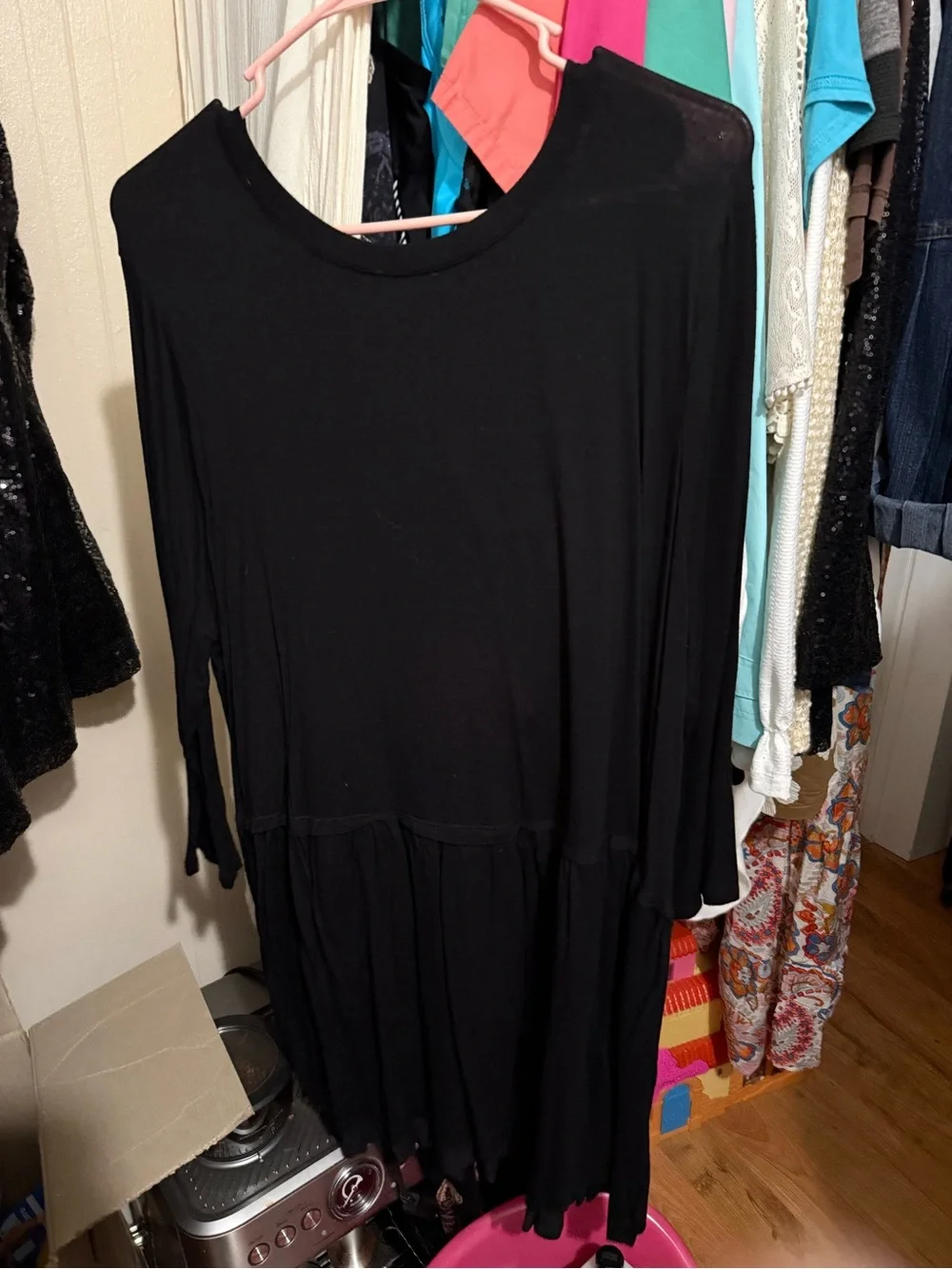 Everyday Black Long-Sleeve Women's Dress